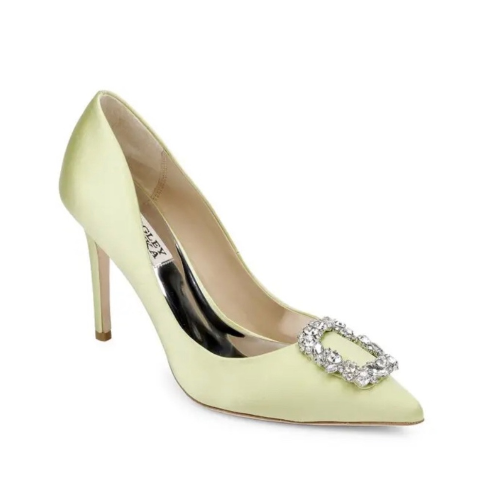 New Badgley Mischka Lemon Lime Cher Heel Size 8